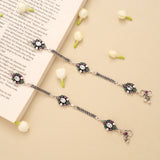 Elegant Oval Shape White Stone Silver Anklet
