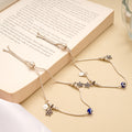 Cute Star with Evil Eye Adjustable Silver Anklet