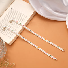 Multicolour Enamel Star Design Silver Anklets