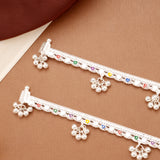 Multicolour Heart Design Enamel Silver Anklets