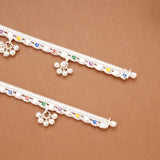 Multicolour Heart Design Enamel Silver Anklets