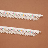 Colourful Enamel Bell Drops Ghungroo Silver Anklets