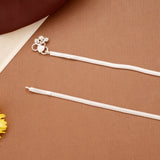 Sleek Design Plain Braided Silver Anklets