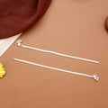 Sleek Design Plain Braided Silver Anklets