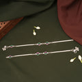 Antique Dual Oval Shape Silver Anklets