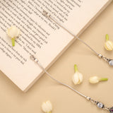 Blossom Floral Tear Drop Silver Anklet