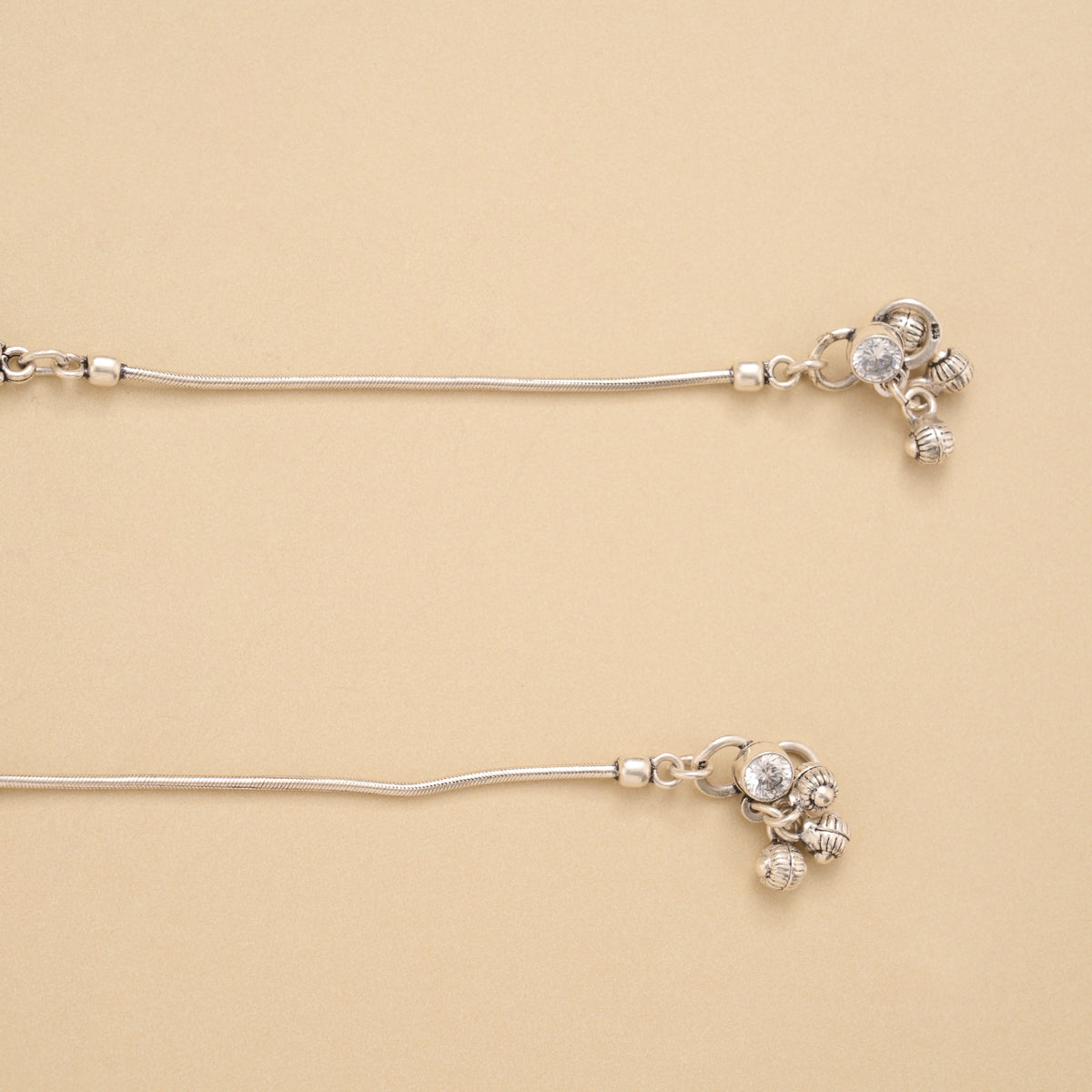 Blossom Floral Tear Drop Silver Anklet