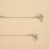 Blossom Floral Tear Drop Silver Anklet