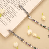 Blossom Floral Star Drop Silver Anklet
