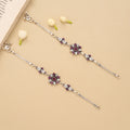 Radiant Ruby Floral Silver Anklet