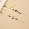 Oval Ruby Emerald White Stone Silver Anklet