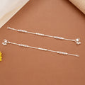 Minimalist Silver Square Beaded Anklets