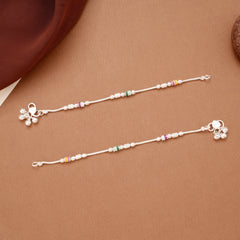 Trendy Twisted Sleek Design Silver Anklets