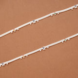 Tri Floral Circle Enamel Design Silver Anklets
