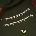 Braided Leaf Design Enamel Silver Anklets