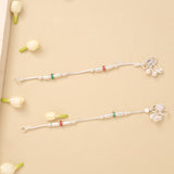 Classic Beaded Enamel Silver Anklet