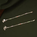 Triple Colour Enamel Design Silver Anklets