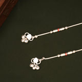 Classic Barrel Shaped Enamel Design Silver Anklets