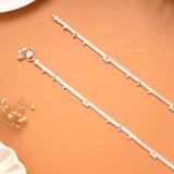 Dainty Beads Round Enamel Silver Anklet