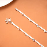Classic Beads Enamel Silver Anklet