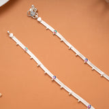 Dual Shade Leaf Enamel Silver Anklet