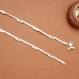Vibrant Multicolour Enamel Arrow Design Silver Anklets