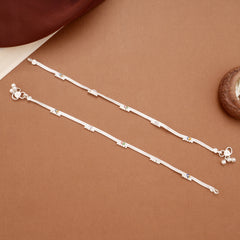 Vibrant Multicolour Enamel Arrow Design Silver Anklets