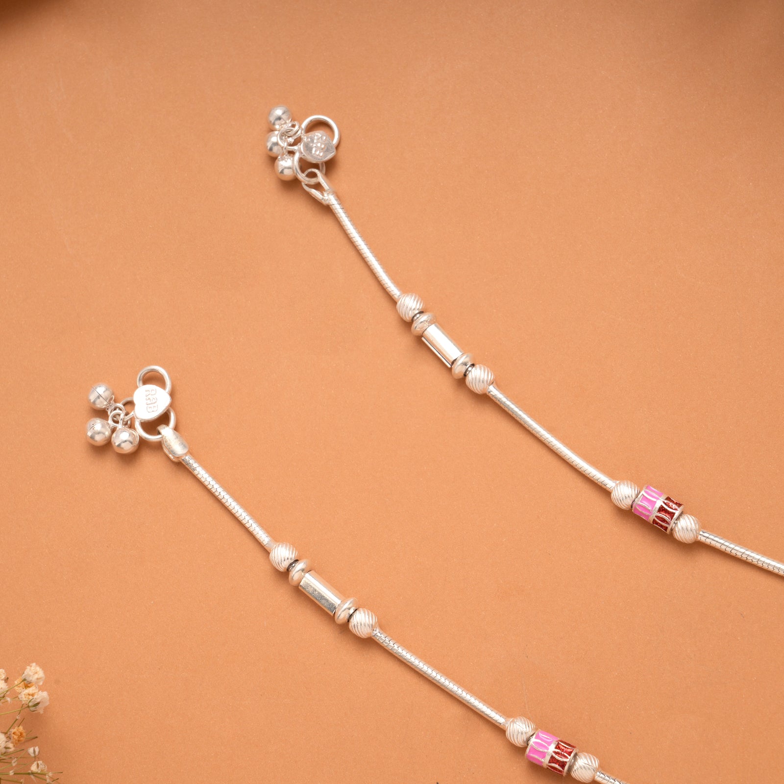 Vibrant Colour Enamel Silver Anklet