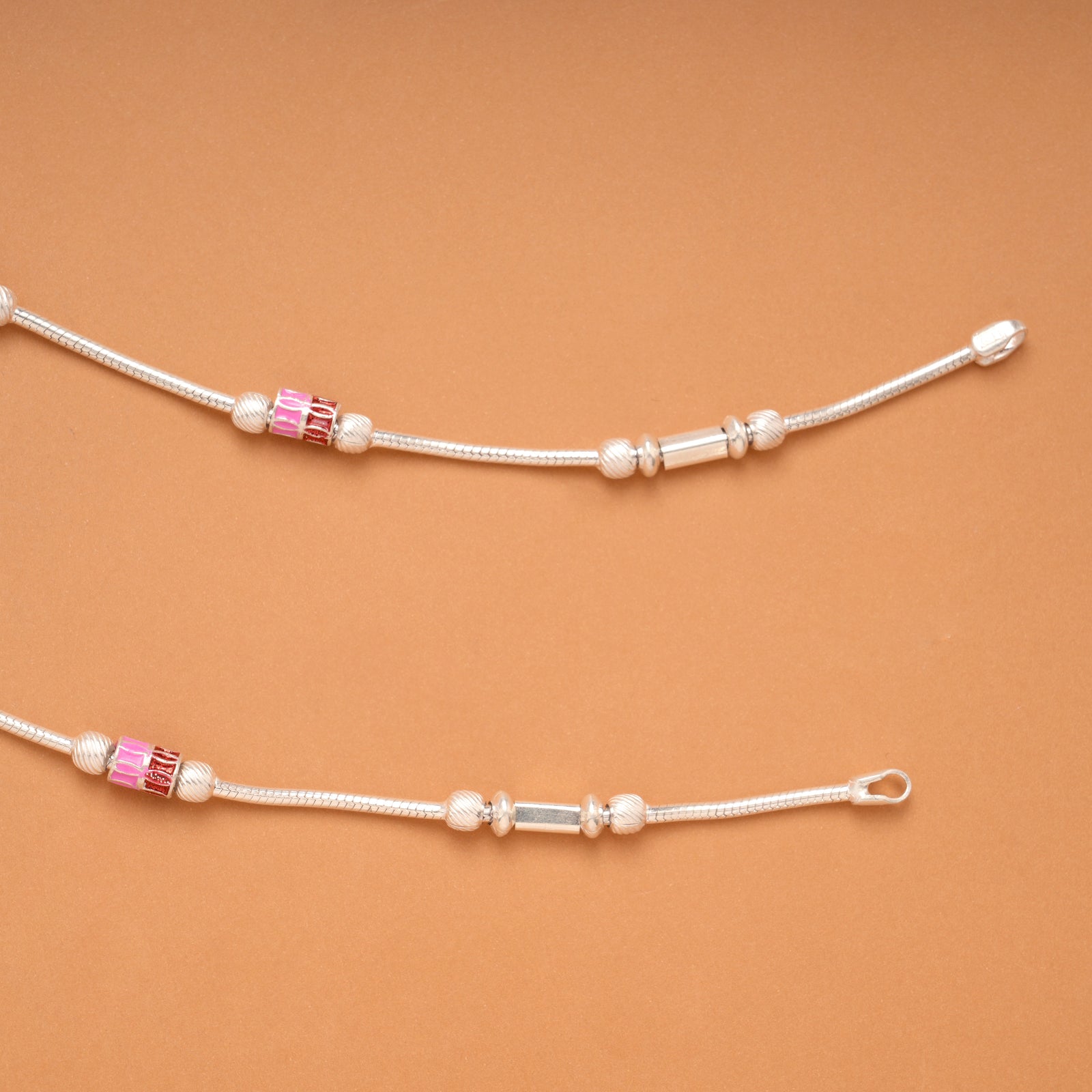 Vibrant Colour Enamel Silver Anklet