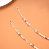 Minimal Design Colour Drops Silver Anklet