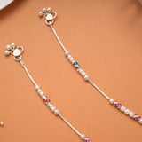 Vibrant Colour Enamel Drops Silver Anklet