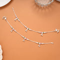 Fancy Star Enamel Silver Anklet