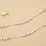 Fancy Aurora Beaded Silver Anklet