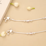 Fancy Aurora Beaded Silver Anklet