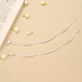 Fancy Aurora Beaded Silver Anklet