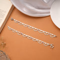 Classic Chain Design Floral Silver Anklets