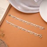 Classic Chain Design Floral Silver Anklets