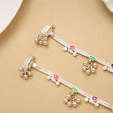 Premium Heart Enamel with Drops Baby Silver Anklet