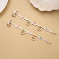 Premium Heart Enamel with Drops Baby Silver Anklet