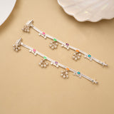Premium Heart Enamel with Drops Baby Silver Anklet