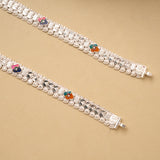 Bold Star Enamel Silver Baby Anklet
