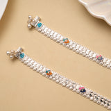 Bold Star Enamel Silver Baby Anklet