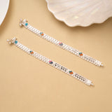 Bold Star Enamel Silver Baby Anklet