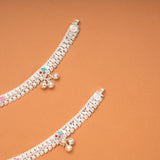 Modern Multi Color Enamel Silver Anklets