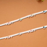 Elegant Enamel Beaded Silver Anklets