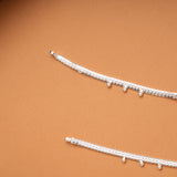 Triple Beaded Enamel Silver Anklets