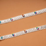 Trendy Triple Color Enamel Silver Baby Anklets