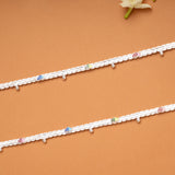 Multi Color Heart Enamel Braided Silver Anklets