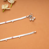 Multi Color Heart Enamel Braided Silver Anklets