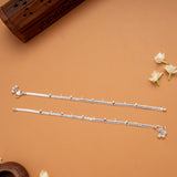 Lovely Heart Design Enamel Silver Anklets